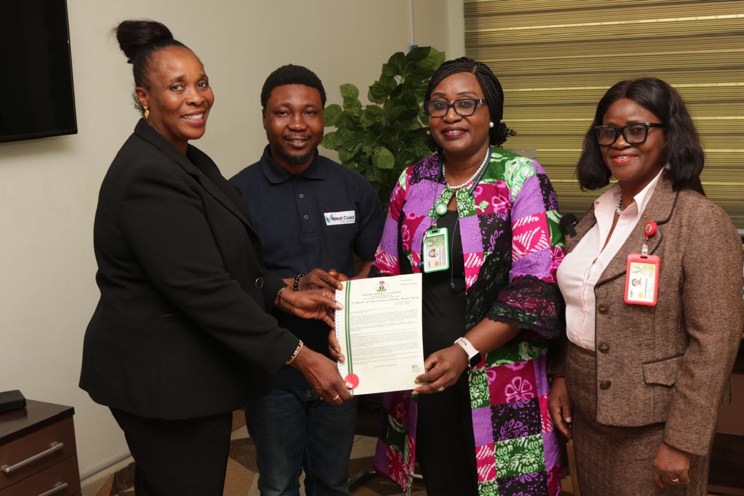 Dr. Oluremi A. Saliu Presented Certificate of Patency to the Vice Chancellor, National Open University of Nigeria (NOUN)
